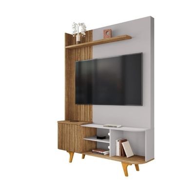 Home Para Tv 55 Polegadas Caraiva Cinamomo Fresado Off-white