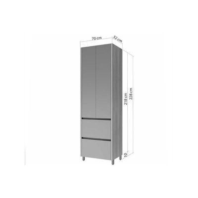 Armário Multiuso P- área Serviço Rainha C- 2 Portas E 2 Gavetas 70cm Branca - Nesher