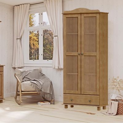Armario Cristaleira Madeira Maciça 85 Cm 8932 Freijo Milani Store Freijo