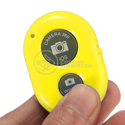 Controle Remoto Disparador De Fotos Bluetooth Selfie Amarelo