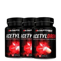 Kit 3 Cafeína Acetyldren 60 Cápsulas Sem Sabor - Adaptogen Science