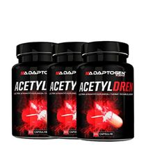 Kit 3 Cafeína Acetyldren 60 Cápsulas Sem Sabor - Adaptogen Science