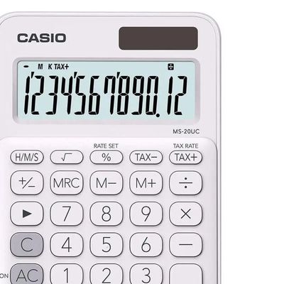 Calculadora de Mesa Casio Branca - MS-20UC-WE-W-DC