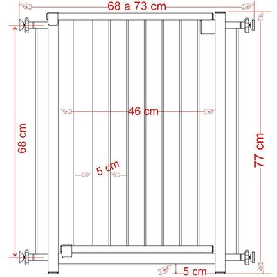 Grade Portão Pet Bebê Divisor Ambiente 80 Cm Branco