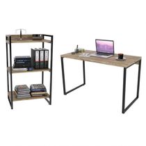 Conjunto Escritório Mesa 120cm E Estante 3 Prateleiras