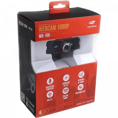Webcam Full Hd 1080P Wb-100Bk Preto C3Tech