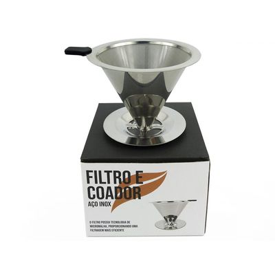 Filtro De Café Coador Aço Inox Reutilizável Ecológico