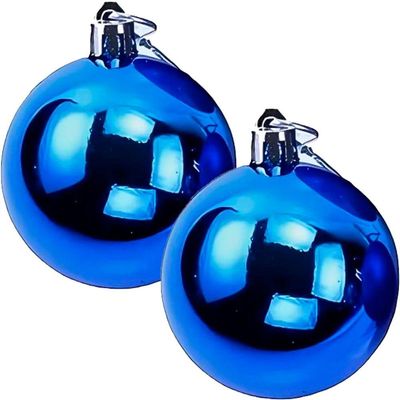 Kit 12 Bolas Azul Lisa Decoração Natalino árvore Natal 60mm
