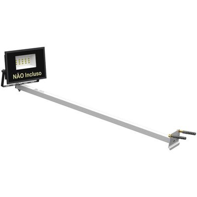 Suporte Refletor Inclinado Parede Braço 70 Cm Branco
