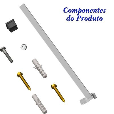 Suporte Refletor Inclinado Parede Braço 70 Cm Branco