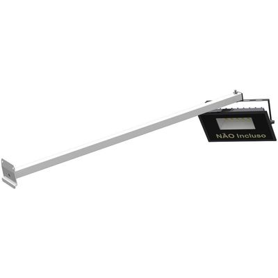 Suporte Refletor Inclinado Parede Braço 70 Cm Branco