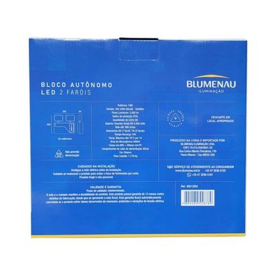 Bloco Autônomo Led 2 Faróis Quadrado - Blumenau Iluminação 18w 3000 Lumens