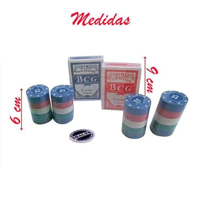 Kit De Poker Completo 108 Cartas E 100 Fichas E Toalha De Mesa