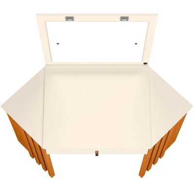 Penteadeira Camarim Ripada Púrpura Com Espelho Mdp Cinamomo Off White