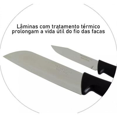 Kit com 10 Jogos de Facas 9 Peças Preto Tramontina Plenus