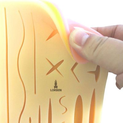 Pele Artificial Silicone Lorben Para Treinamento Simulação De Sutura Com 3 Camadas Gt6107