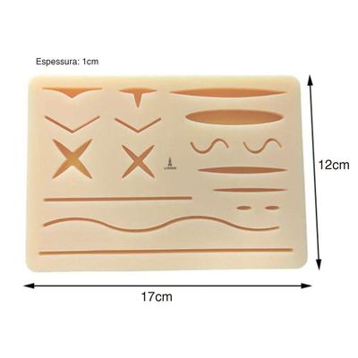 Pele Artificial Silicone Lorben Para Treinamento Simulação De Sutura Com 3 Camadas Gt6107