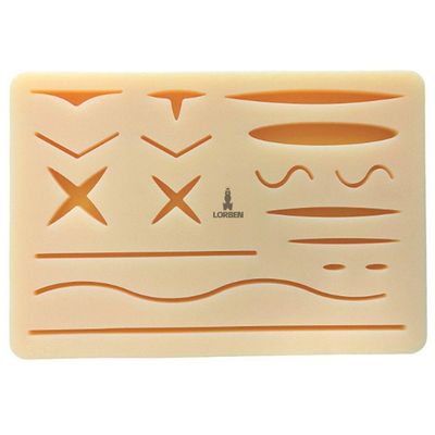 Pele Artificial Silicone Lorben Para Treinamento Simulação De Sutura Com 3 Camadas Gt6107