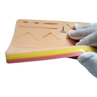 Pele Artificial Silicone Lorben Para Treinamento Simulação De Sutura Com 3 Camadas Gt6107