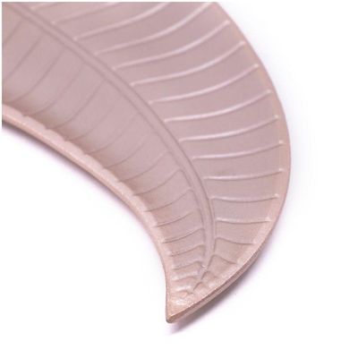 Bandeja Decorativa De Madeira Folha Rose 2X35X13cm