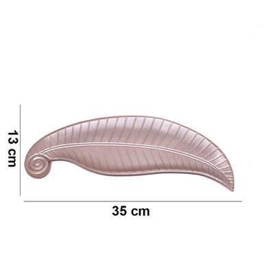Bandeja Decorativa De Madeira Folha Rose 2X35X13cm