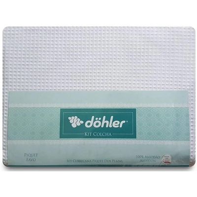 Colcha Queen 3 Peças Algodão Piquet Favo Branco Dohler
