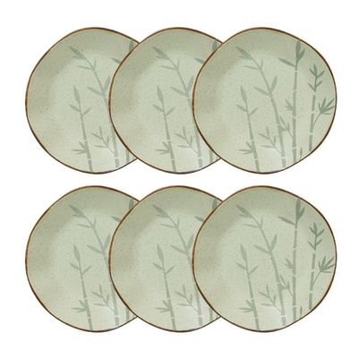 Conjunto 6 Pratos Fundo 22,5 Cm Ryo Bambu Porcelana Oxford