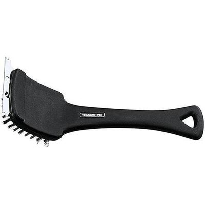 Escova Churrasco Com Cerdas Inox Preto 21,6 Cm