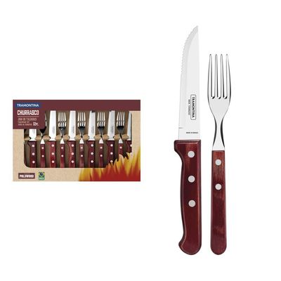 Jogo de Talheres Jumbo Tramontina Churrasco Polywood 12 Pças