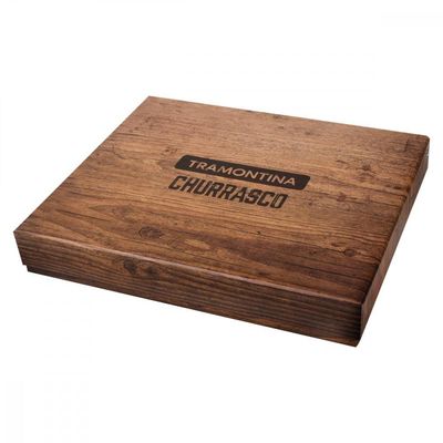 Kit Para Churrasco Lâminas Inox E Cabos Madeira 15 Peças