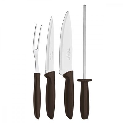 Kit Para Churrasco Tramontina Plenus Marrom 4 Peças