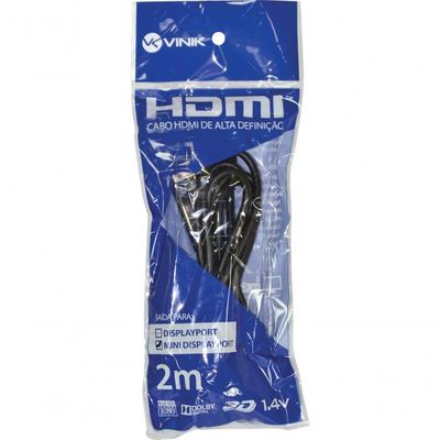 Cabo Mini Displayport 1.1 Para Hdmi 1.4V 2M - Hmdp-2