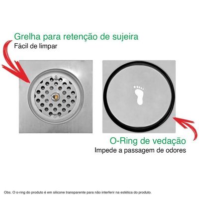 Ralo Click Inteligente Lorben Para Banheiro Box 10cm Aço Inox Gt6253-10