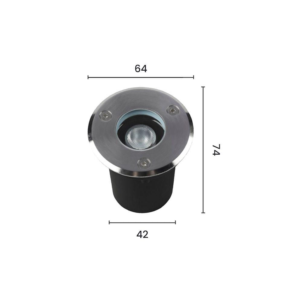 Embutido De Solo Led Astraled Es-6900 1w Bivolt Prata 3000k Luz Amarela 3000k Luz Amarela Es-6900