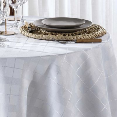 Toalha Mesa Redonda Döhler Requinte II Branco 4 Lugares