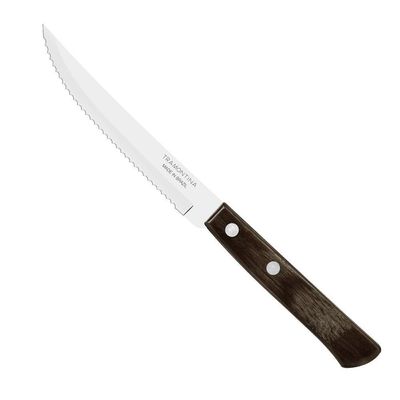 Faca De Churrasco Tramontina Polywood Inox Cabo Castanho