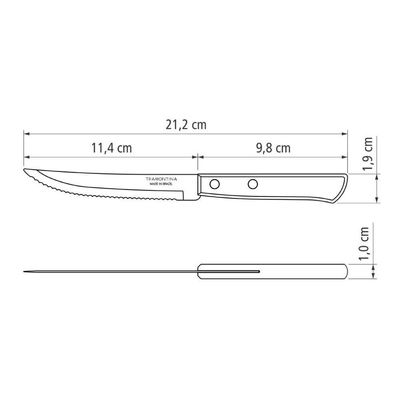 Faca De Churrasco Tramontina Polywood Inox Cabo Castanho