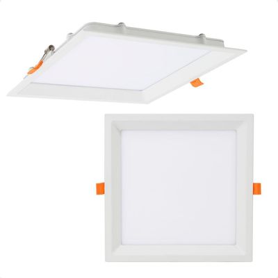 Kit 3 Painel De Led Quadrado Embutir Recuado 6w Bivolt Taschibra 3000k Quente