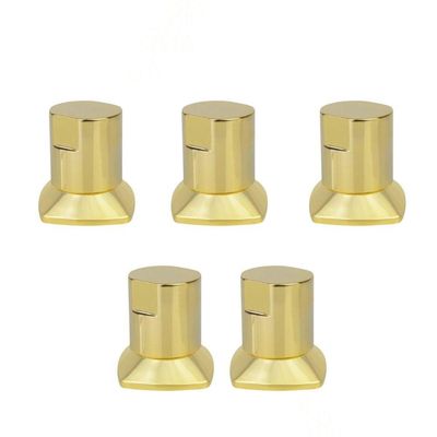 Kit 05 Und Acabamento Registro Dourado Ouro Encaixe Padrao Deca Docol 1.2 E 3.4 Docol