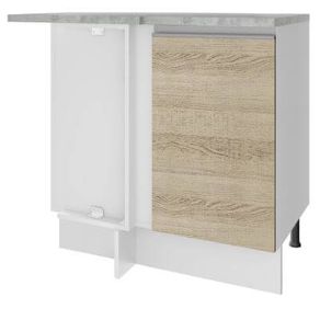 Balcão de Canto Madesa Glamy 1 Porta Branco/Saara Menor preço em Balcão de Canto Madesa Glamy 1 Porta Branco/Saara