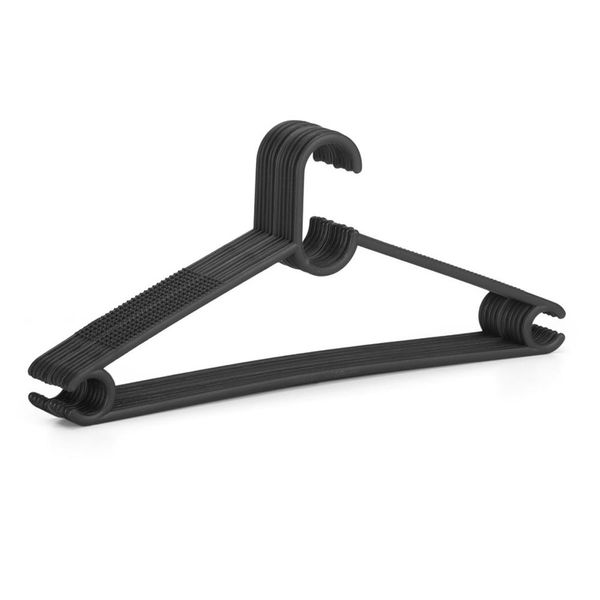 Conjunto 12 Cabides Dasplast Soft 0222 Preto