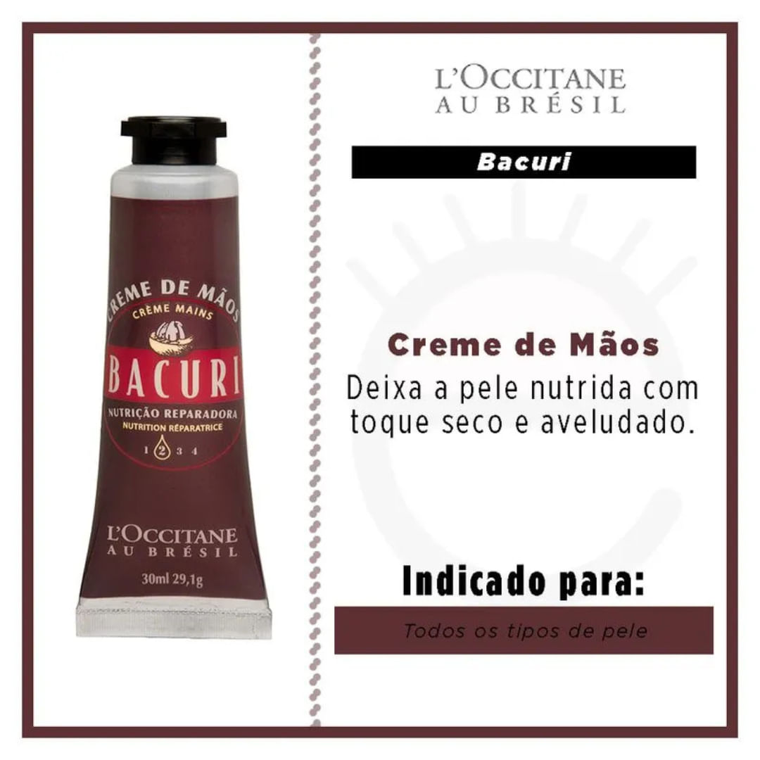 Bacuri Creme De Mãos Textura Cremosa 30ml