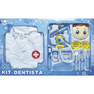 Kit Dentista Infantil com Avental e Acessórios - Fenix