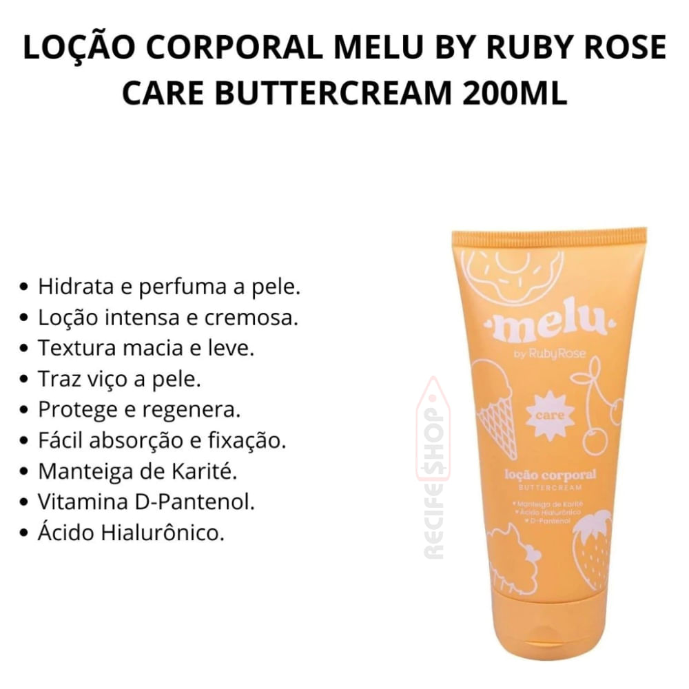 Kit 2 Loção Corporal Ruby Rose Butter Cream 200ml – Pele Nutritiva e Cheirosa