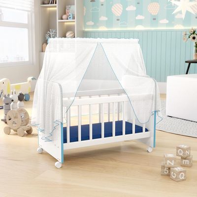 Kit 04 Berços Para Boneca Magia C02 Brinquedo Infantil Branco Azul - Lyam Decor