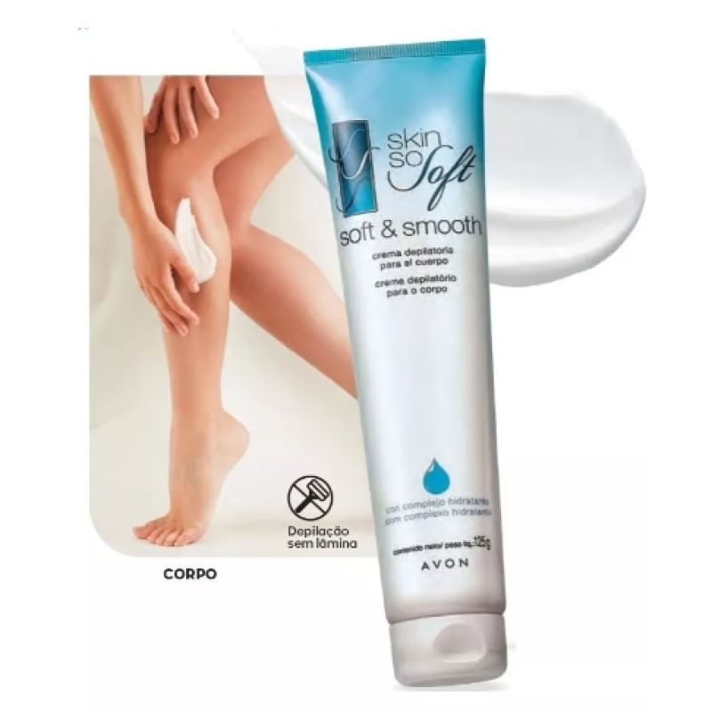 Kit com 2 Cremes Depilatório Para O Corpo Skin So Soft 125g QHS - Avon