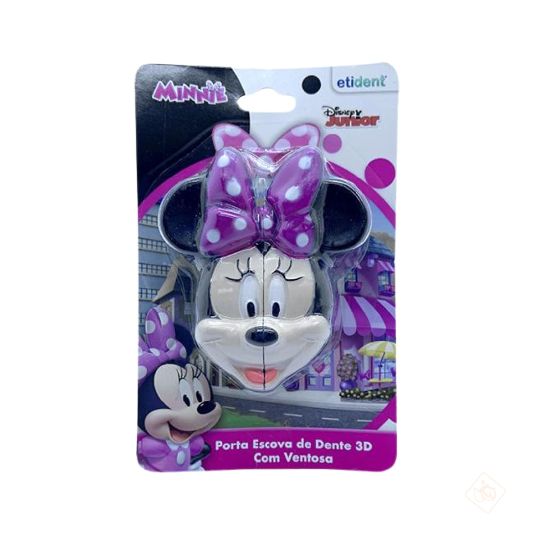 Porta Escova Dente Plástico 3D Minnie Com Ventosa - Etitoys