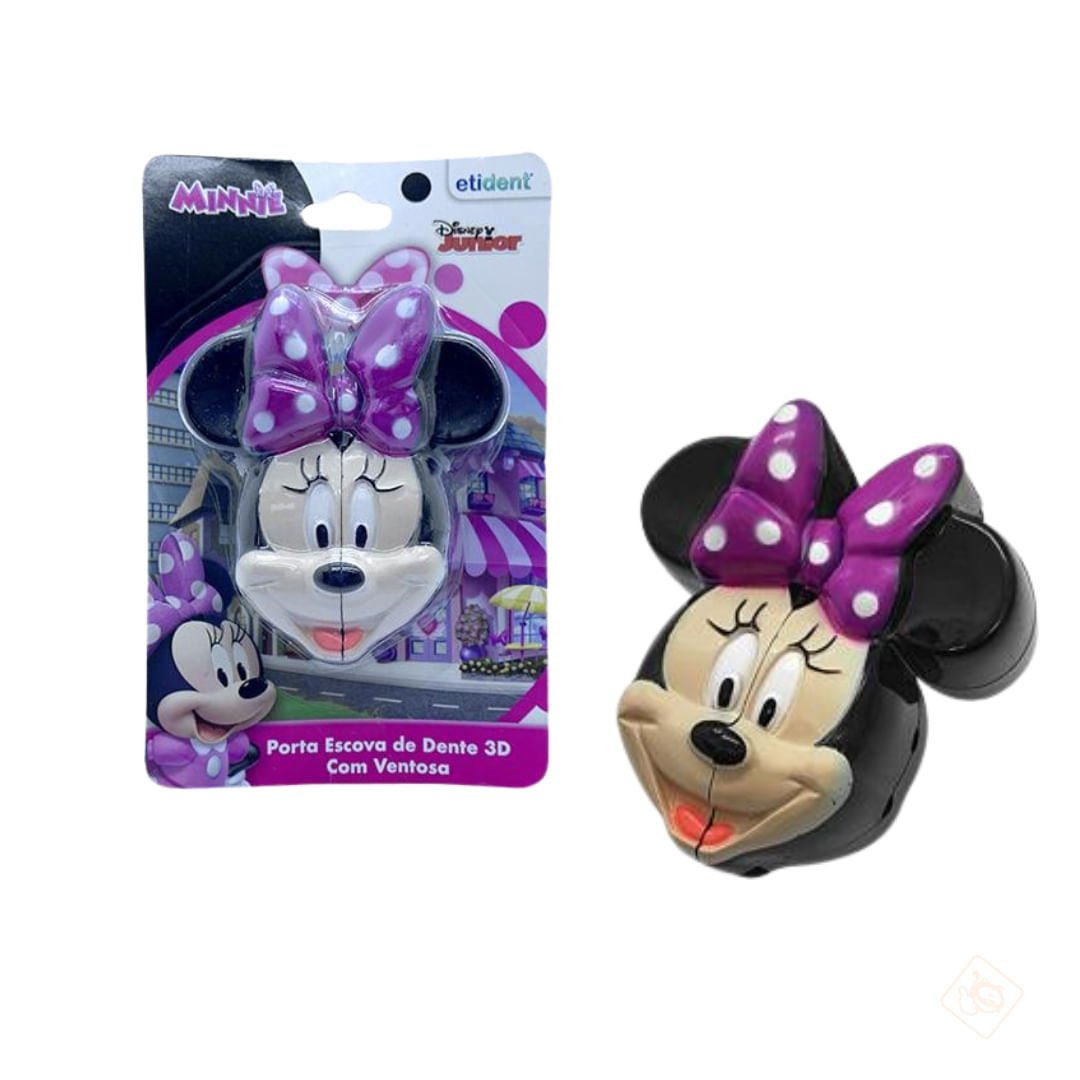 Porta Escova Dente Plástico 3D Minnie Com Ventosa - Etitoys