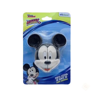 Porta Escova Dente Plástico 3D Mickey Com Ventosa - Etitoys