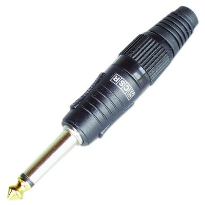 Plugue P-10 Mono CSR L-107BK Plastico Preto para Guitarra PM